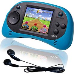EASEGMER 16 Bit Kids Handheld Games Built-in 200 HD Video Games, 2.5 Inch Portable Game Player with Headphones - Best Travel Electronic Toys Gifts for Toddlers Age 3-10 Years Old Children (Blue)