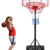 Basketball Hoop for Kids,Portable Basketball Goal Outdoor,High Adjustable from 5.5 to7 FT,29 Inch Backboard ,Nylon Net - Multicolor