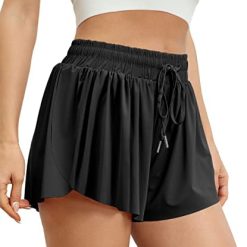 AUTOMET Womens 2 in 1 Flowy Running Shorts Casual Summer Athletic Workout Biker Shorts High Waisted Gym Yoga Tennis Skirts