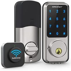Smart Lock,Smonet WiFi Keyless Entry Door Lock Deadbolt Bluetooth Electronic Locks Touchscreen Keypad Featuring App Work with Alexa Google Home for Home Front Door Hotel
