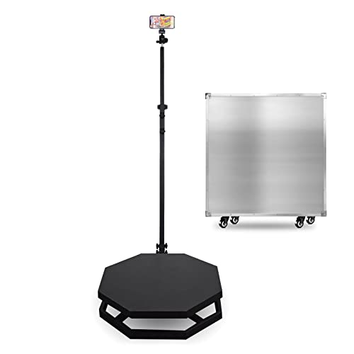 WISVANAI Manual Drive 360 Degree Rotating Photo Booth - Portable Selfie Platform Photobooth with Doelbooth Software - Compatible with Smartphone, Action Camera, Tablet PC and SLR Camera