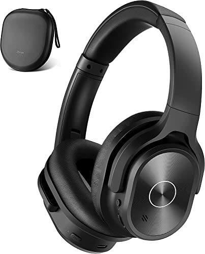 ZIHNIC Over-Ear Bluetooth Headphone, Active Noise Cancelling Headphones, 40H Playtime Wireless Bluetooth Headset with Deep Bass Hi-Fi Stereo Sound (Black)