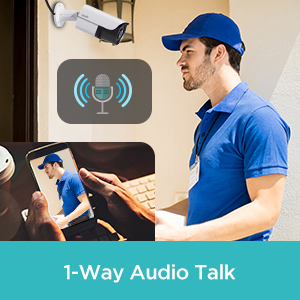 1 way talk mic home security camera system