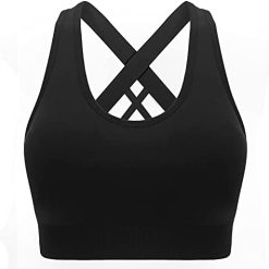 Sports Bras for Women Padded High Impact Seamless Criss Cross Back Workout Tops Gym Activewear Bra
