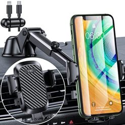 [2022 New Upgraded] YRU Phone Holder Car [80 LBS Powerful Suction Cup] [Ultra Durable] [Big Phone/Thick Case Friendly] Car Cell Phone Holder Mount for Dashboard etc. for iPhone 13 Pro Max 12 11 etc.