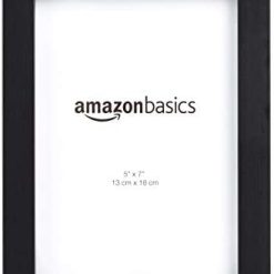 Amazon Basics Photo Picture Frame - 5" x 7", Black - Pack of 2