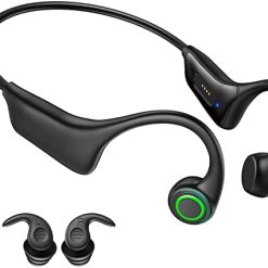 Bone Conduction Headphones, BEARTAIN Wireless Open Ear Headphones Bluetooth 5.0 with Cool Smart Breathing Light, IPX7 Waterproof Sweatproof Workout Headphones Built-in Mic for Fitness Sport