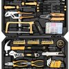 DEKOPRO 198 Piece Home Repair Tool Kit, Wrench Plastic Toolbox with General Household Hand Tool Set