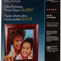 Epson Ultra Premium Photo Paper Glossy, Letter, 8.5 x 11, 25 Sheets (S042182), White