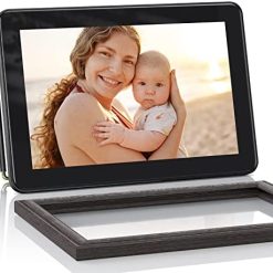 FRAMEO Digital Photo Frame WiFi 10.1 inch, 16GB Storage, IPS HD Touch Screen Smart Digital Picture Frame, Easy Setup, Auto-Rotate, Share Photos and Videos via App at Anywhere, Wall Mount, Wooden
