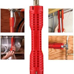 Faucet and Sink Installer（8-in-1）Multi-purpose Wrench Plumbing Tool for Toilet Bowl/Sink/Bathroom/Kitchen Plumbing Repair Installation Hand Tools(red)