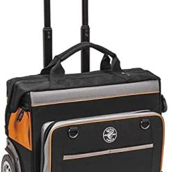 Klein Tools 55452RTB Tool Bag, Water Resistant Tool Storage Organizer Rolls on Rugged 6-Inch Wheels, 24 Pockets, Load Tested to 200-Pound