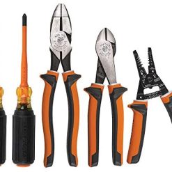 Klein Tools 94130 1000V Insulated Screwdriver Tool Set with #2 Phillips and 1/4-Inch Cabinet Slim Tips, 2 Pliers and Wire Stripper
