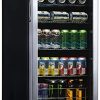 NewAir Beverage Refrigerator And Cooler, Free Standing Glass Door Refrigerator Holds Up To 126 Cans, Cools Down To 37 Degrees Perfect Beverage Organizer For Beer, Wine, Soda, Pop, And Cooler Drinks