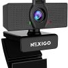 NexiGo N60 1080P Web Camera, HD Webcam with Microphone, Software Control & Privacy Cover, USB Computer Camera, 110-degree FOV, Plug and Play, for Zoom/Skype/Teams, Conferencing and Video Calling