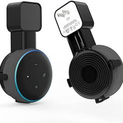 Outlet Hanger Mount for Echo Dot(3rd Gen),Home Speaker,Clever Space Saving,Perfect Accessories Without Messy Wires,No Screw,No Muffled Sound(2 Pack/Black)
