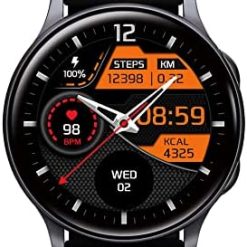 Smart Watches for Men Women, Smartwatch Samsung iPhone Android Phones Compatible, AMOLED Touchscreen, Heart Rate, Blood Oxygen, Sleep and Swim Sports Tracking Fitness Watch, Black