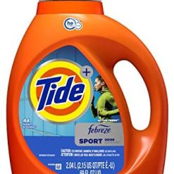 Tide Plus Febreze Fresh Sport Odor Defense HE Turbo Clean Liquid Laundry Detergent, Active Fresh Scent, 2.04 L (44 Loads) - Packaging May Vary