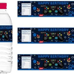 Video Game Water Bottle Labels for Birthday Party Baby Shower Party Favors Kid's Party Decorations (30 Count)