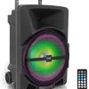 Wireless Portable PA Speaker System -1200W High Powered Bluetooth Compatible Indoor and Outdoor DJ Sound Stereo Loudspeaker wITH USB MP3 AUX 3.5mm Input, Flashing Party Light & FM Radio -PPHP1544B