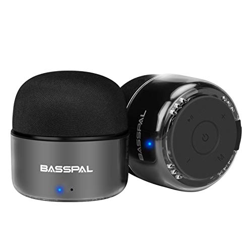 BassPal Portable Bluetooth Speakers, Small True Wireless Stereo (TWS) Speaker with Radio, IPX5 Waterproof, HD Sound & Enhanced Bass, Mini Pocket Size for Home Travel Shower Pool Beach Outdoor-2 Pack
