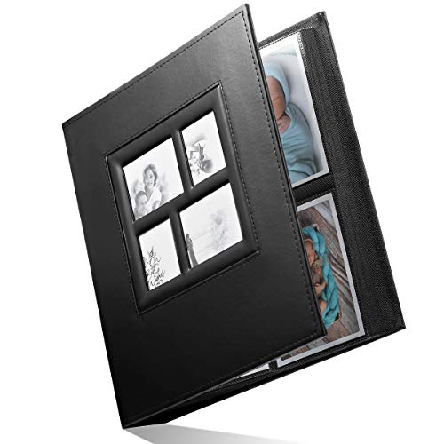 BLYNG Photo Album 4x6 - Picture Album 500 Slots of Horizontal and Vertical Photo Slots, Album Cover is Designed with Faux Leather, Great for Wedding, Anniversary, Baby, Family, (Black)