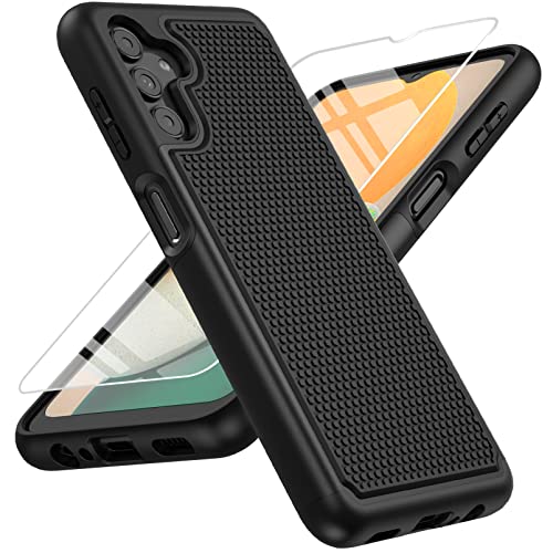 for Samsung Galaxy A13 5G Case: Dual Layer Protective Heavy Duty Cell Phone Cover Shockproof Rugged with Non Slip Textured Back - Military Protection Bumper Tough - 6.5inch (Black Matte)