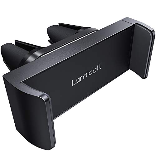 Lamicall Car Vent Phone Mount - Air Vent Clip Holder, Universal Stand Hands Free Cradle Compatible with Cell Phone 12 Mini 11 Pro Xs Xs Max Xr X 8 7 6 6s Plus SE and Other 4.7-6.5'' Smartphones Black