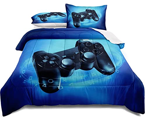 lris Bedding Gaming Comforter Set Twin Size for Boys Kids Game Room Decor Video Game Gamer Comforter Teens Bedroom Gamepad Bedding Set All Season (A04, Twin)…