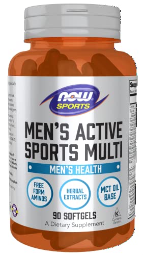 NOW Sports Nutrition, Men's Extreme Sports Multi with Free-Form Amino Acids, ZMA®, Tribulus, MCT Oil, and Herbal Extracts, 90 Softgels