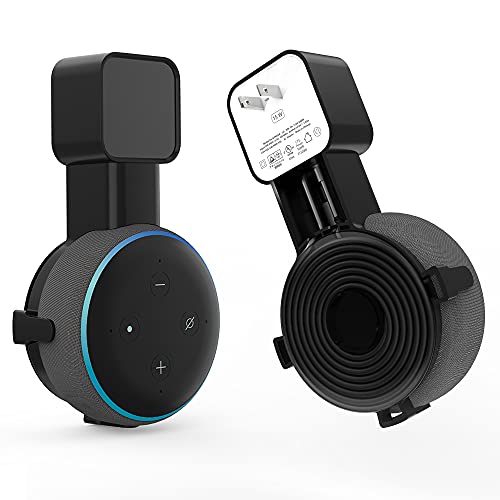 Outlet Hanger Mount for Echo Dot(3rd Gen),Home Speaker,Clever Space Saving,Perfect Accessories Without Messy Wires,No Screw,No Muffled Sound(1 Pack/Black)
