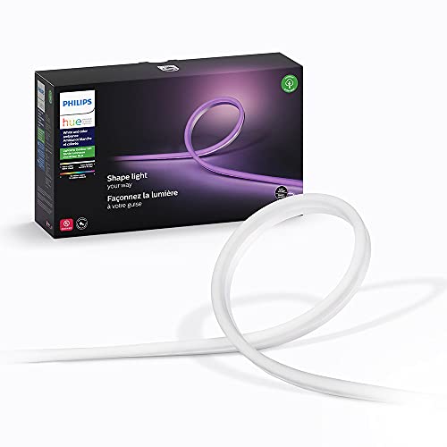 Philips Hue Smart Outdoor Lightstrip, 5m/16ft, (Voice Compatible with Amazon Alexa, Apple Homekit, and Google Home, Hue Hub Sold Separately),White