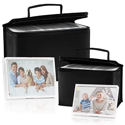 Photo Storage Boxes Set - 8 Pack 4x6 and 8 Pack 5x7, Barhon Photos Case Containers with Lightproof Zipper Cloth Bags, Multi-Sized Seed Organizer with Handle