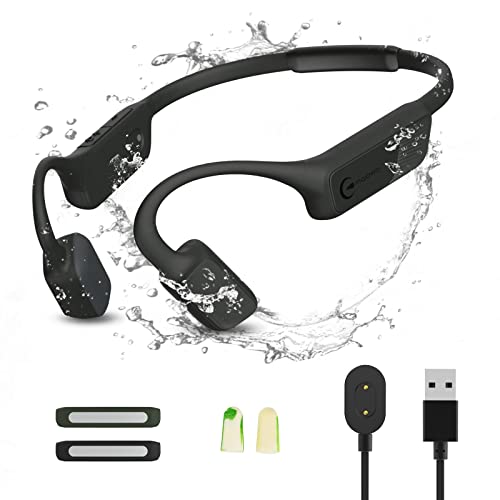 Wireless Bone Conduction Headphones - Bluetooth Open-Ear Headphones w/Mic,Premium Sound Quality,34.5g, Noise Cancellation, 8h Long Battery Life, IP67 Waterproof, Headset for Jogging/Cycling/Hiking