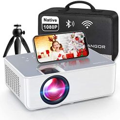 1080P HD Projector, WiFi Projector Bluetooth Projector, FANGOR 230" Portable Movie Projector with Tripod, Home Theater Video Projector Compatible with HDMI, VGA, USB, Laptop, iOS & Android Smartphone
