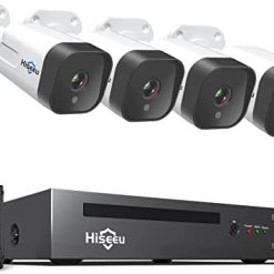 [2-Way Audio 8CH Expandable] Hiseeu 4K PoE Security Camera System,8CH 8MP NVR with 4Pcs 5MP IP Security Camera for Outdoor,Face/Motion Detect,Waterproof,1TB Hard Drive,H.265+ Home Surveillance Kit