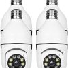 4 Pack Wireless Light Bulb Security Camera, 360 Degree PTZ WiFi Dome Camera for Home Surveillance with 2-Way Audio, Smart Motion Detection and Alarm, Remote Access, Support Cloud Storage & SD Card