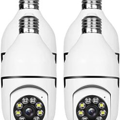 4 Pack Wireless Light Bulb Security Camera, 360 Degree PTZ WiFi Dome Camera for Home Surveillance with 2-Way Audio, Smart Motion Detection and Alarm, Remote Access, Support Cloud Storage & SD Card