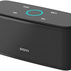 Bluetooth Speaker, DOSS SoundBox Touch Portable Wireless Speaker with 12W HD Sound and Bass, IPX4 Water-Resistant, 20H Playtime, Touch Control, Handsfree, Speaker for Home, Outdoor, Travel-Black