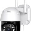Security Camera Outdoor with 1080p Color Night Vision, Pan/Tilt 2.4G WiFi Camera with Motion Tracking, Instant Alerts, Surveillance Camera with 2-Way Audio, IP66, Support Alexa
