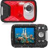 Waterproof Digital Camera Full HD 1080P 21MP Underwater Camera with 2.8 Inch TFT LCD Display, Point and Shoot Camera Video Recorder Underwater Camcorder for Snorkeling Swimming Scube (Red)