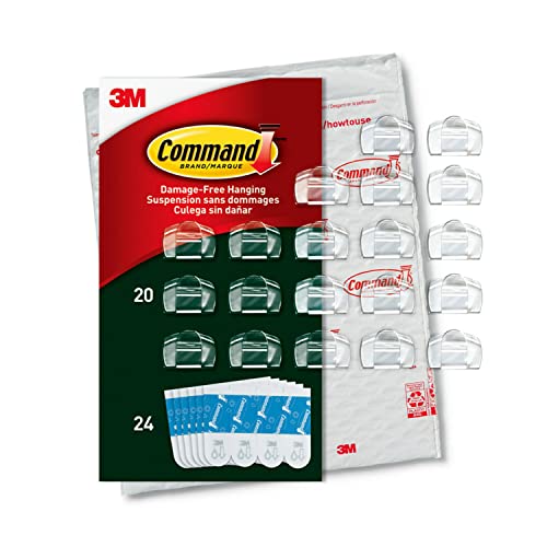 Command Outdoor Light Clips, Clear, 20-Clips, 24-Strips, Decorate Damage-Free