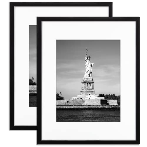 ENJOYBASICS 16x20 Picture Frame Black Poster Frame,Display Pictures 11x14 with Mat or 16x20 Without Mat,Wall Gallery Photo Frames,2 Pack