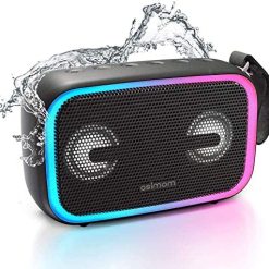 Bluetooth Speaker, ASIMOM IPX7 Waterproof Bluetooth Speakers with 28W Loud Bass, Speaker Bluetooth Wireless with LED Lights, Stereo Dual Pair, for Pool Beach Camping Shower-New Version