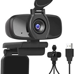 LarmTek Computer Camera with Privacy Shutter,PC Camera with Microphone,USB Webcam Stereo Audio Support Recording and Video Calling,as Valentines Day Gifts for him her