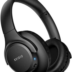 Bluetooth Headphones Over Ear,KVIDIO 55 Hours Playtime Wireless Headphones with Microphone,Foldable Lightweight Headset with Deep Bass,HiFi Stereo Sound for Travel Work Laptop PC Cellphone