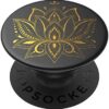PopSockets PopGrip: Phone Grip and Phone Stand, Collapsible, Swappable Top, Golden Prana