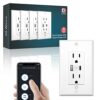 ANGELHALO 2.4GHz WiFi Smart Wall Outlet - 4 Pack Smart USB Outlet with Type C & Type A Ports, Smart Outlets That Work with Alexa, Google Home, 15 Amp, No Hub Required, FCC Certified