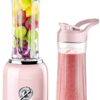 Personal Blender, REDMOND Powerful Smoothie Blender with 2 Portable Bottle 2 Speed Control & Pulse Function 6 Stainless Steel Blades, BPA Free (pink)