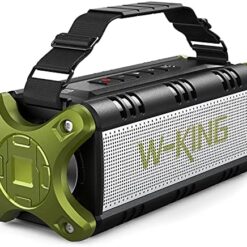Bluetooth Speakers, W-KING 50W Deep Bass Portable Loud Bluetooth Speaker, IPX6 Waterproof Outdoor Speaker with HD Stereo Sound/Wireless Two Pairing/2-Equalizer/Power Bank/40H Playtime/TF Card/AUX/NFC